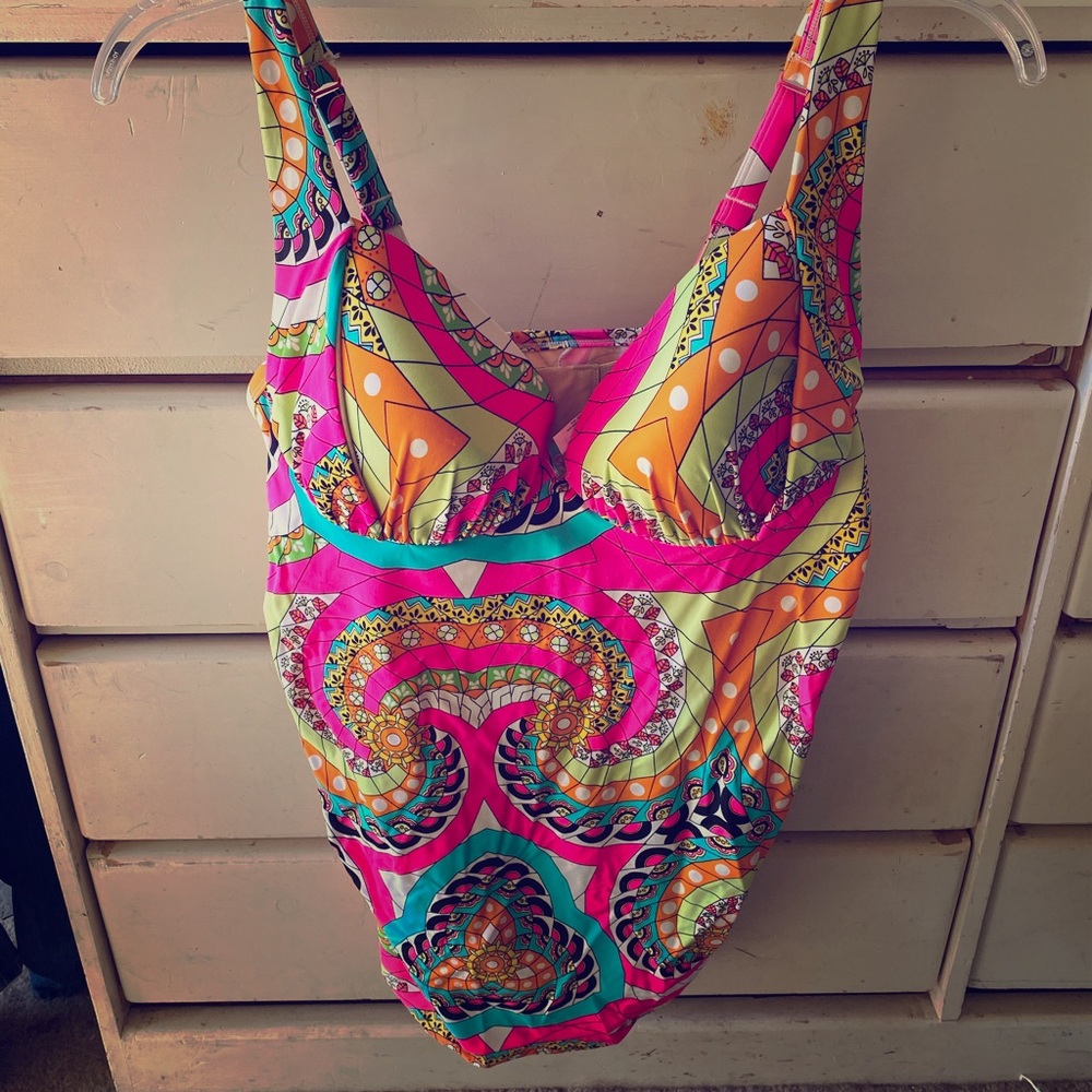 Retro swim tankini top